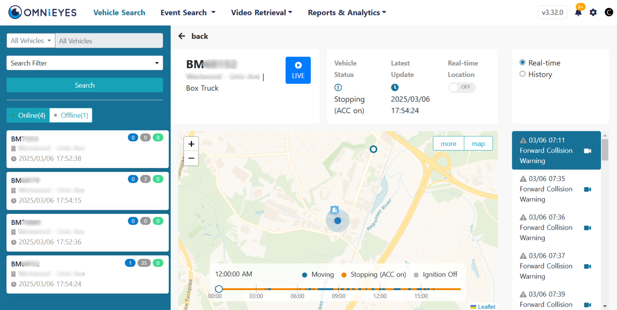 Event Details per Vehicle